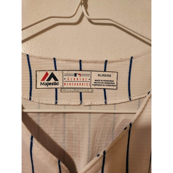 Majestic Cool Base Mens XL MLB Chicago Cubs Rosenwalds 47 White Baseball Jersey - Picture 6 of 6